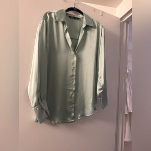 Zara silk button down - worn once!